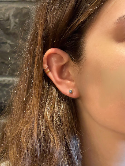 Topaz Gold Minimalist Earrings