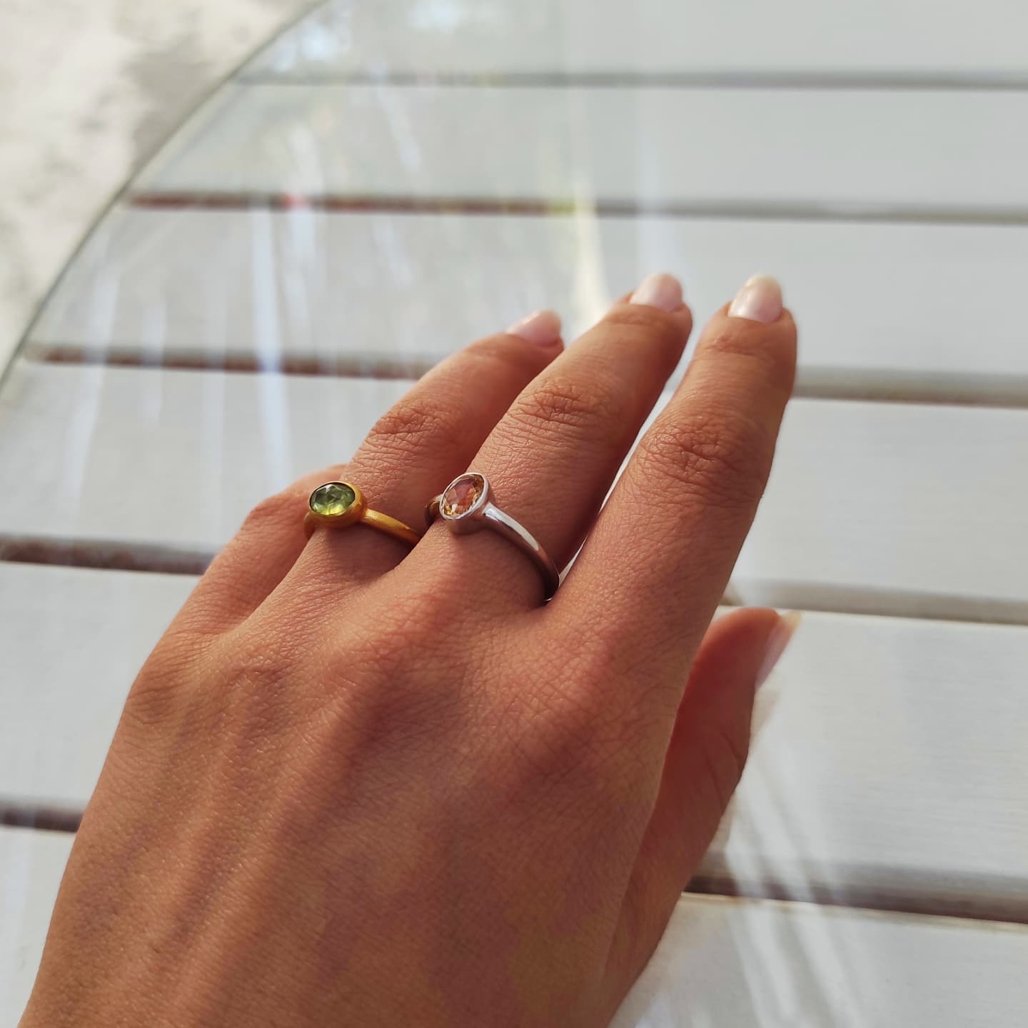 Peridot Altın El İşi Otantik Yüzük