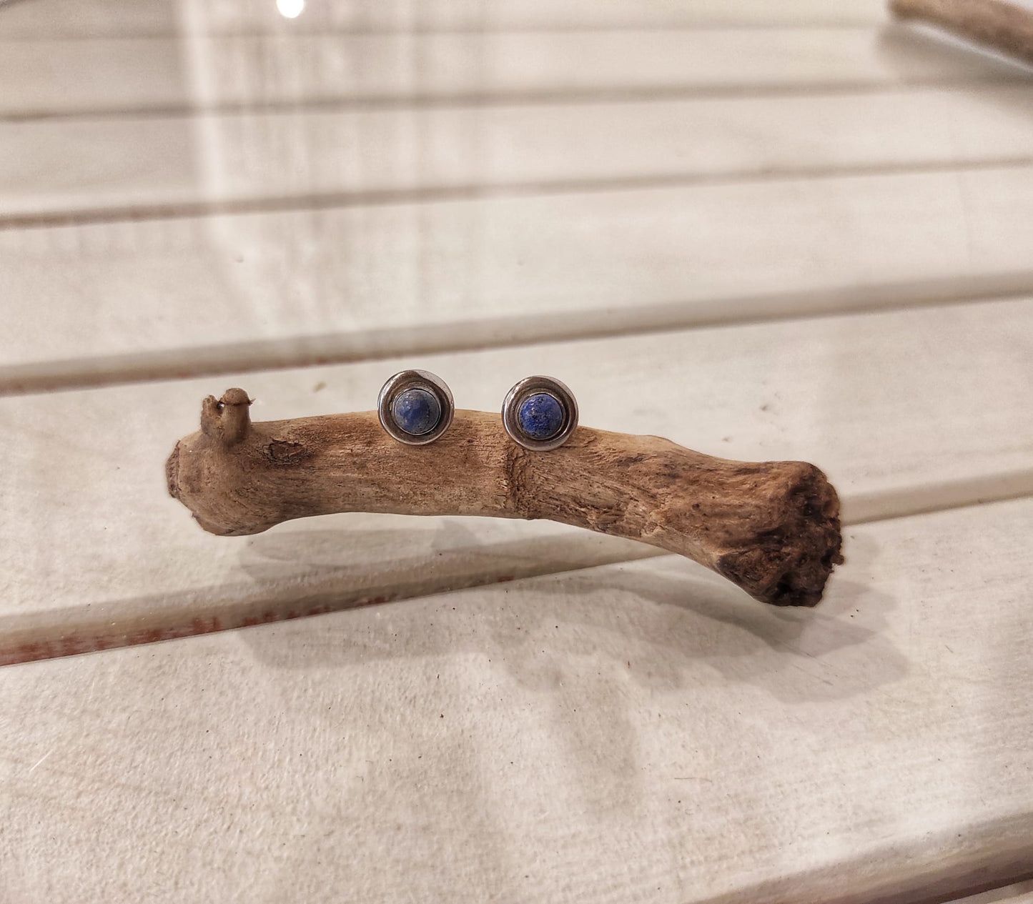 Lapis Rodyum Minimal Gümüş Küpe