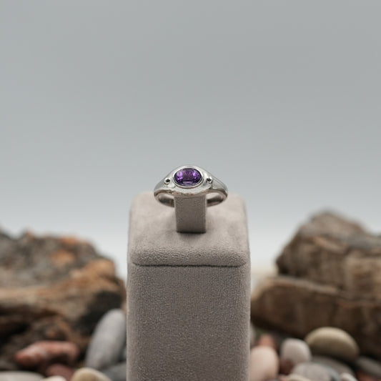 Amethyst Gemstone Silver Ring