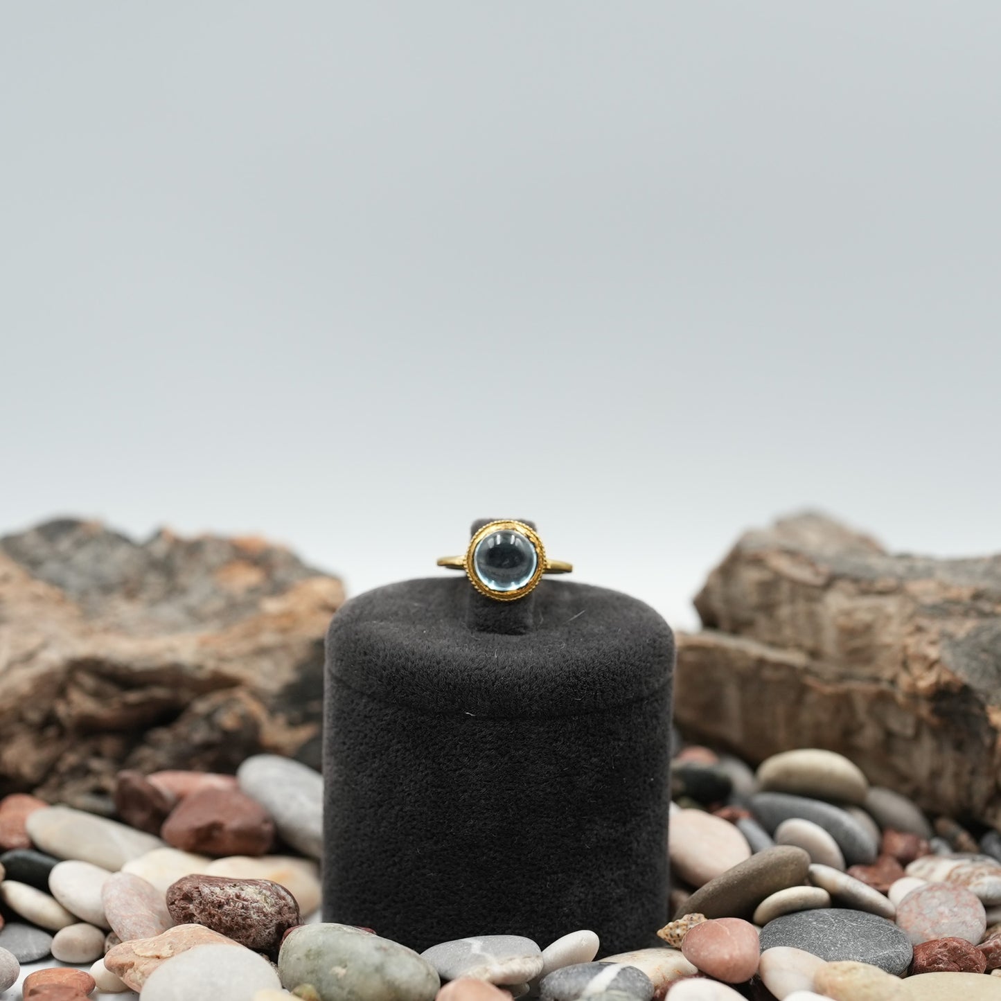 Sky Blue Topaz Gold Ring