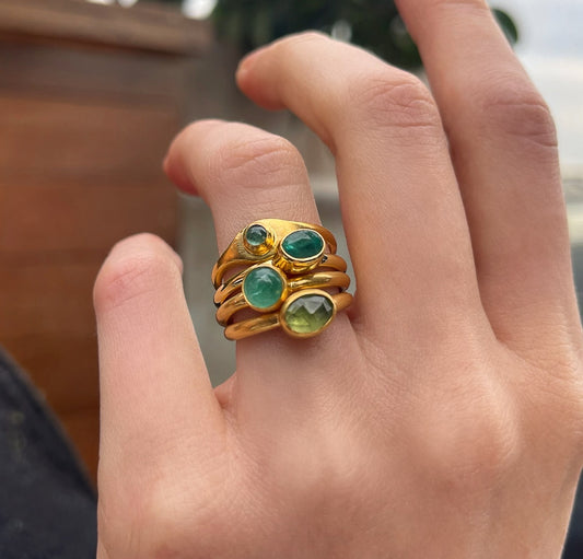 Peridot Altın El İşi Otantik Yüzük