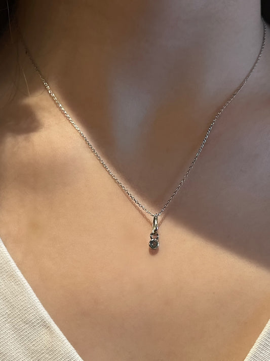 Gök Mavi Topaz Gümüş Minimal Kolye