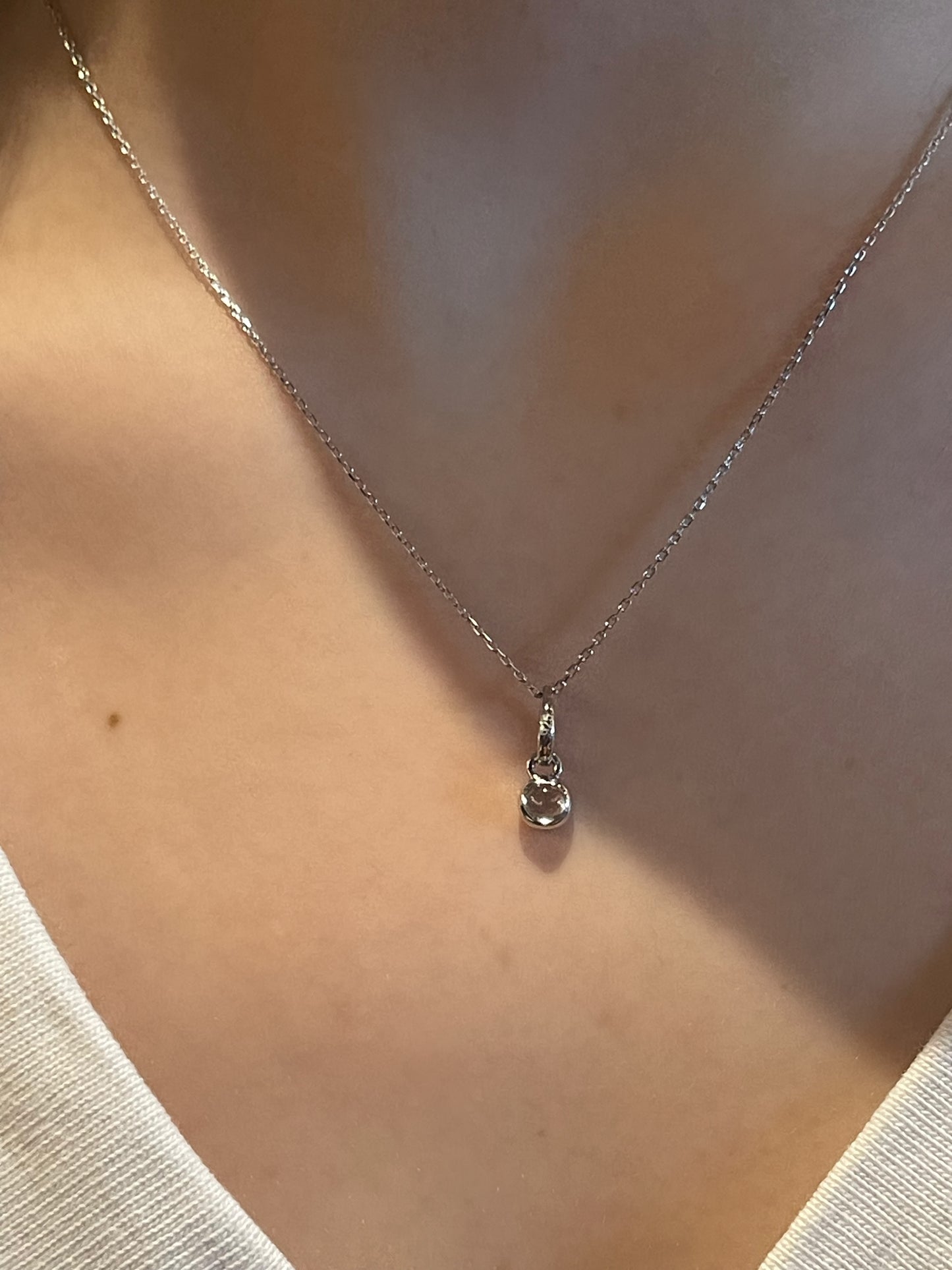 Gök Mavi Kapşon Topaz Gümüş Minimalist Kolye