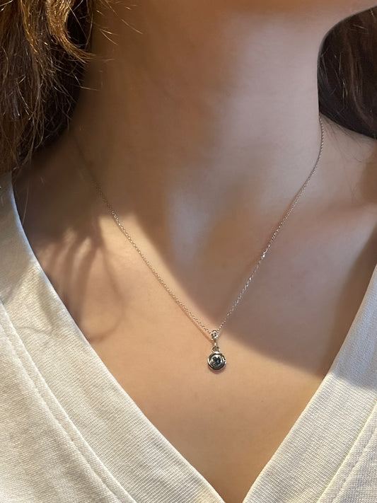 Gök Mavi Topaz Gümüş Minimalist Kolye