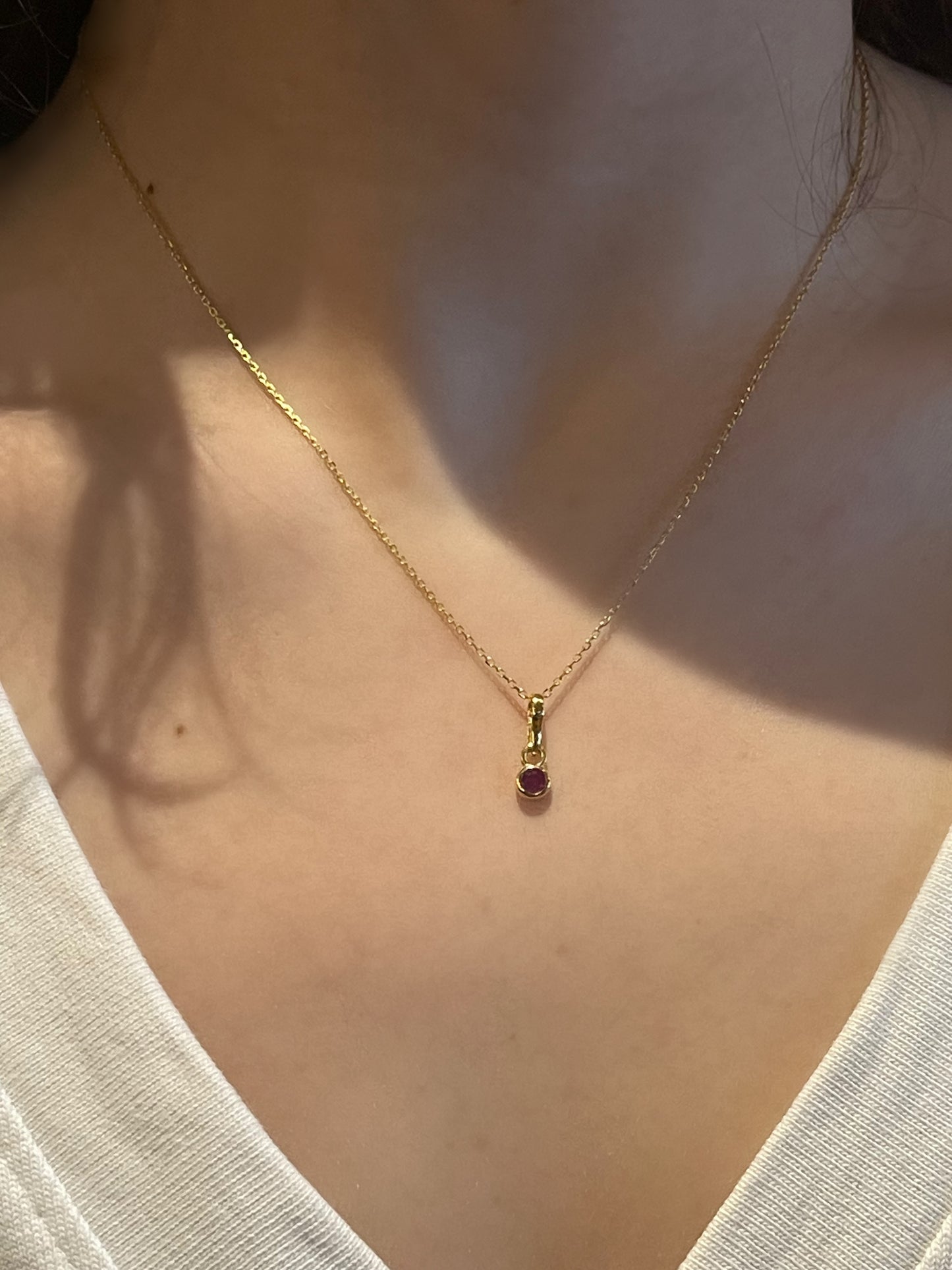 Yakut Altın Minimalist Kolye
