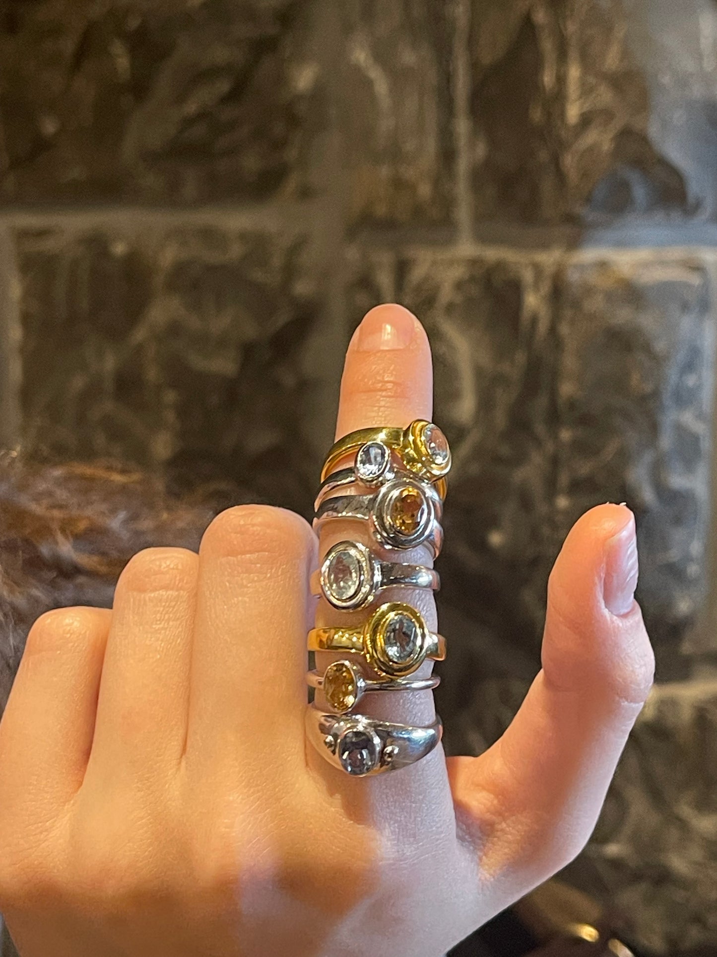 Citrine Silver Minimalist Ring