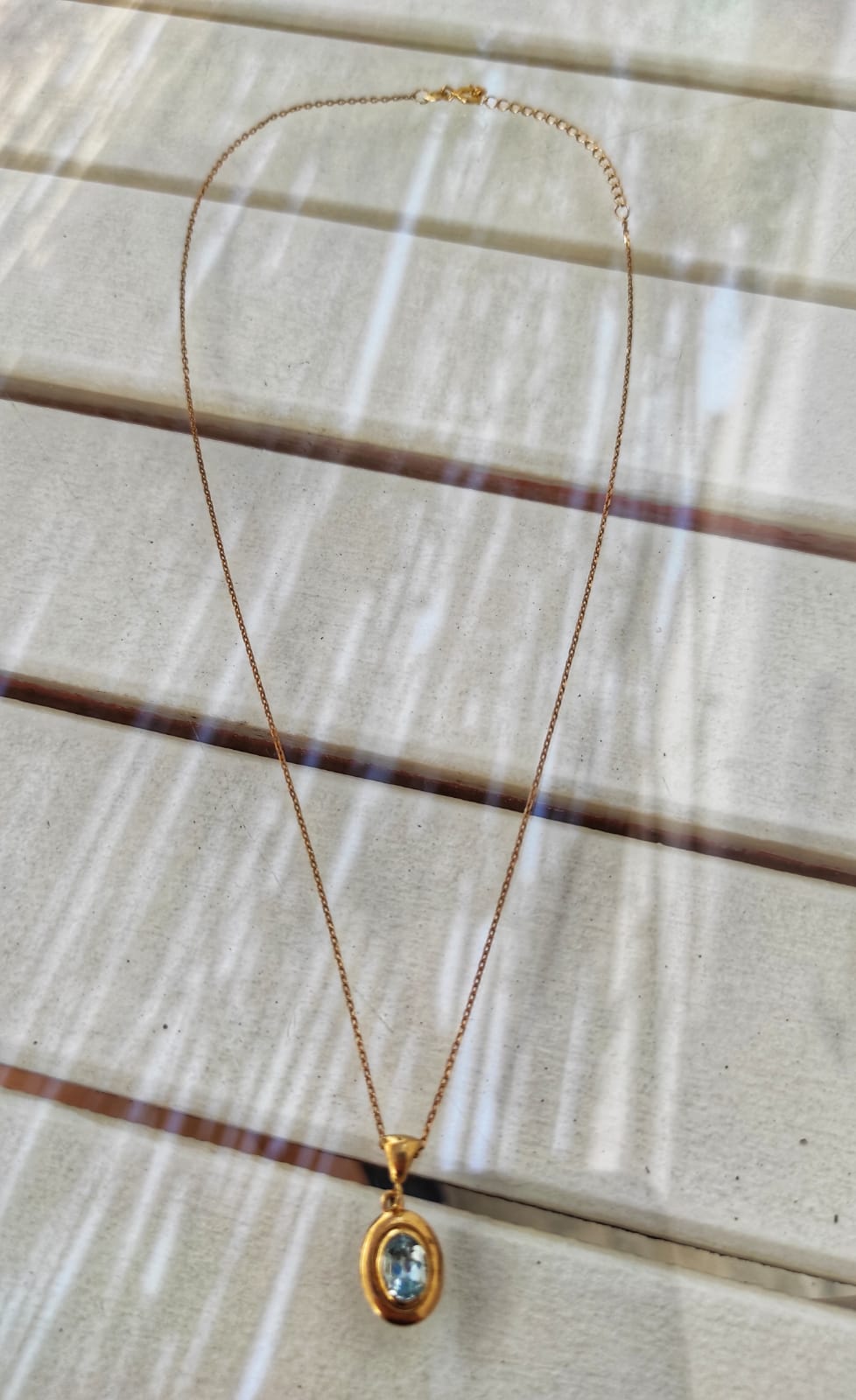 Swiss Topaz Taşlı Mikron Altın Kaplama Gümüş Minimal Kolye