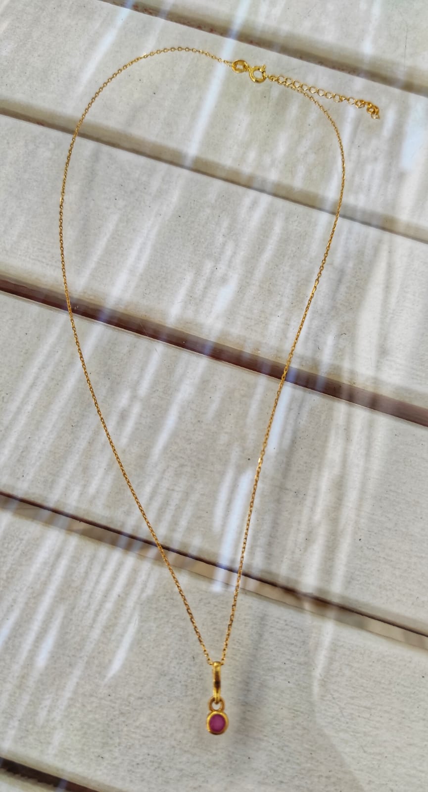 Yakut Altın Minimalist Kolye