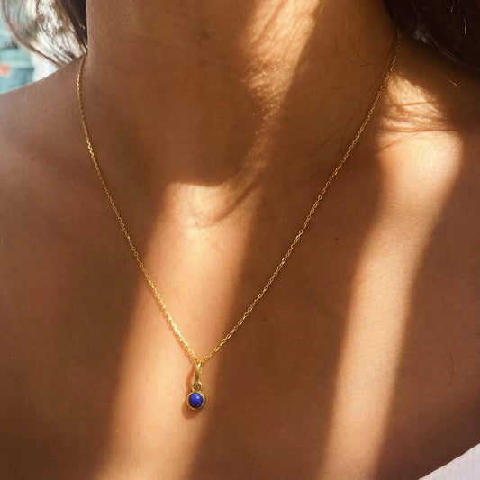 Lapis Altın Minimalist Kolye