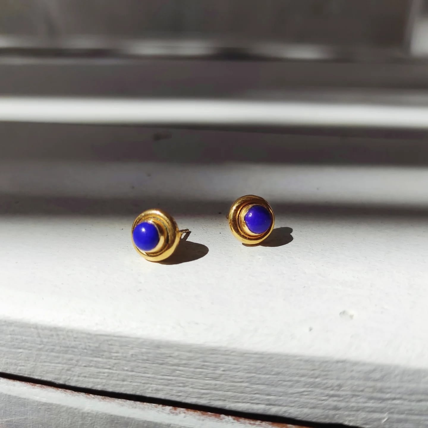 Lapis Altın Minimal Küpe