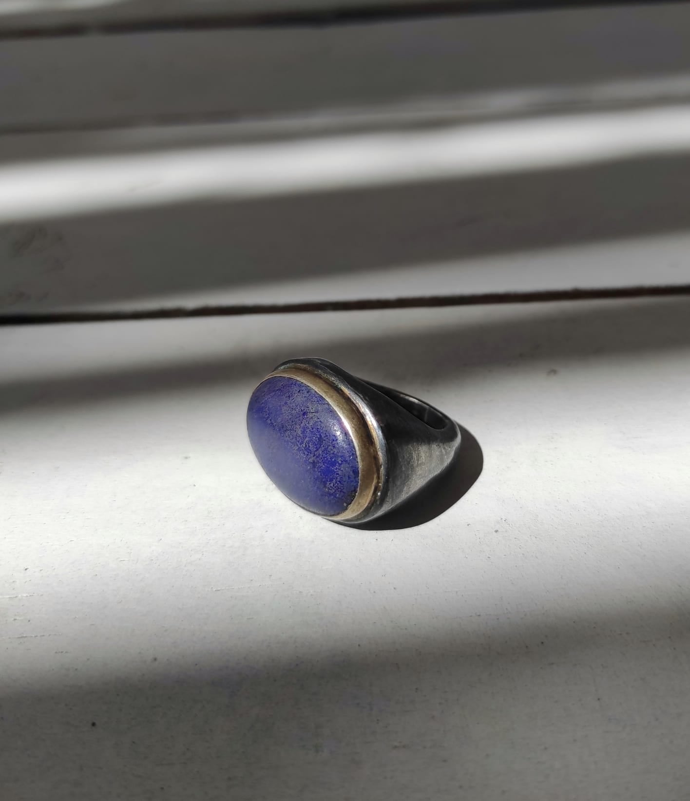 Lapis Taşlı Otantik El işi Gümüş Yüzük