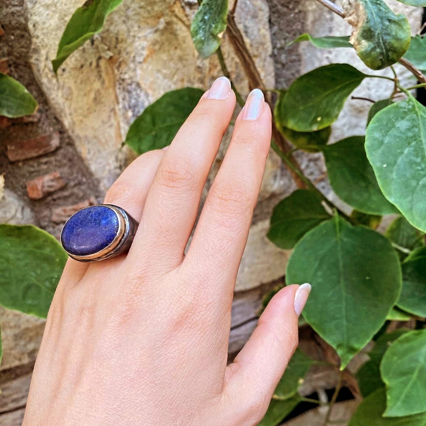 Lapis Taşlı Otantik El işi Gümüş Yüzük