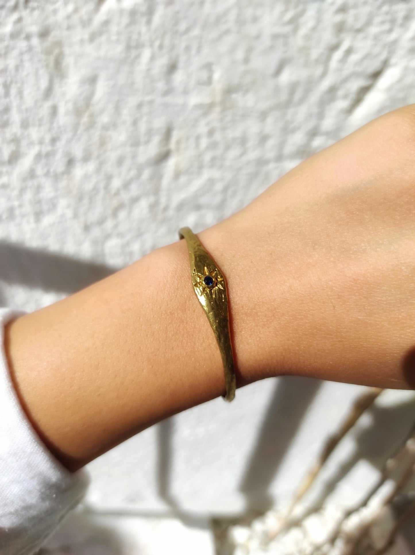Vintage/Antik Safir Zirkon Taşlı Güneş Desen Kadın/Erkek Bilezik