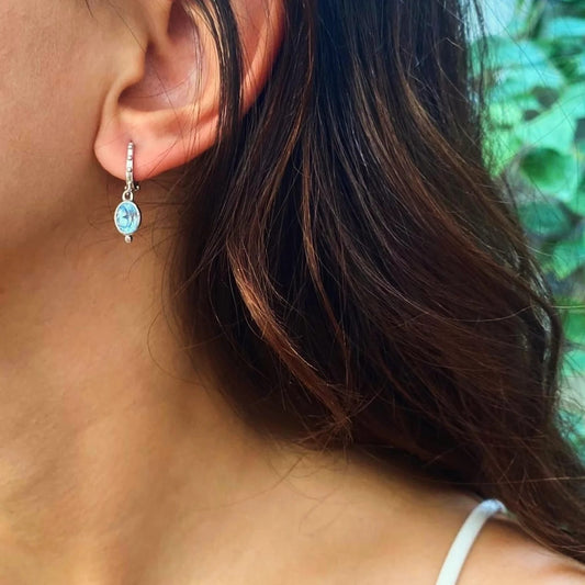 Topaz Taşlı Gümüş Küpe