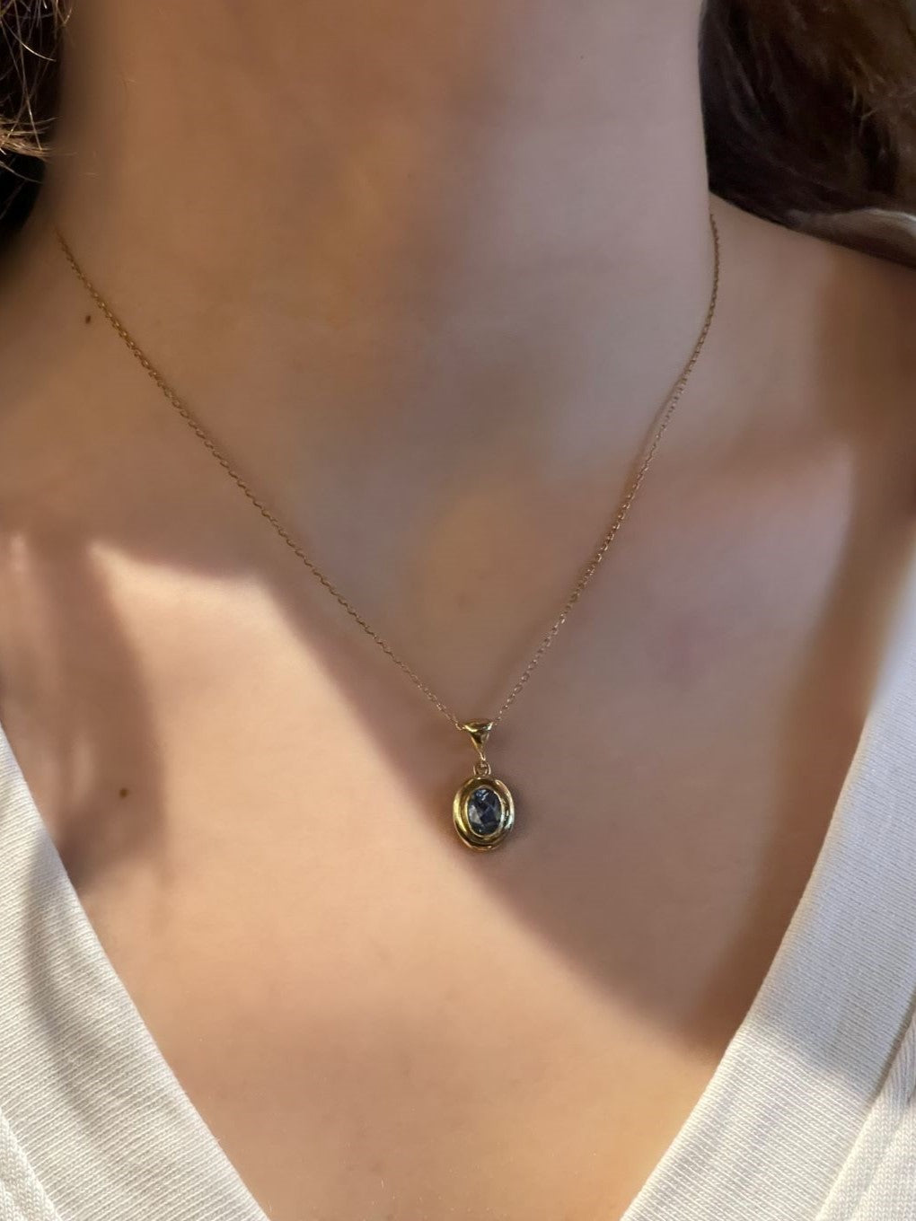 Swiss Topaz Taşlı Mikron Altın Kaplama Gümüş Minimal Kolye