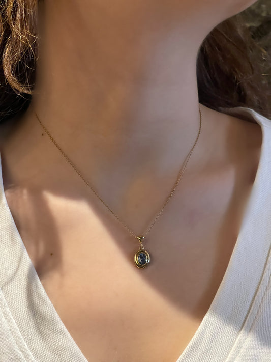 Swiss Topaz Taşlı Mikron Altın Kaplama Gümüş Minimal Kolye