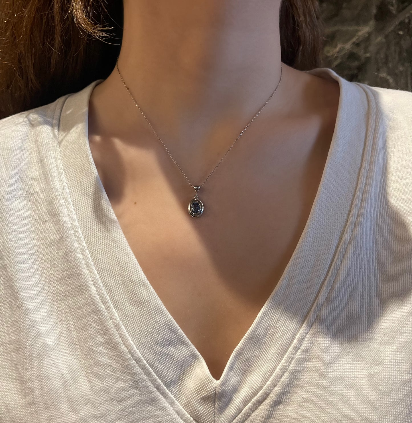 Swiss Mavi Topaz Gümüş Minimalist Kolye