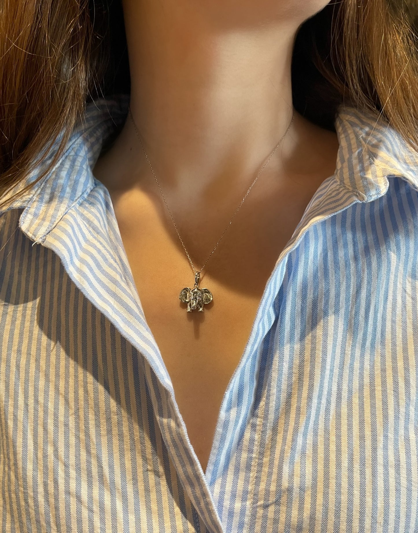 Yavru Fil Minimal Vintage Kolye