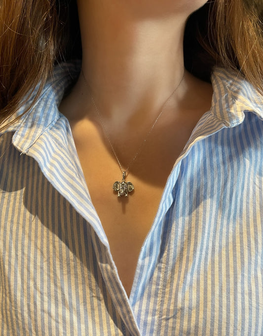 Yavru Fil Minimal Vintage Kolye